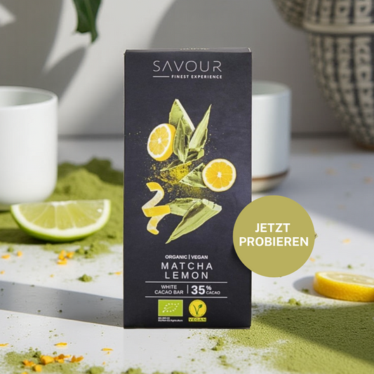 White Cacao Bar with Matcha & Lemon (bio)