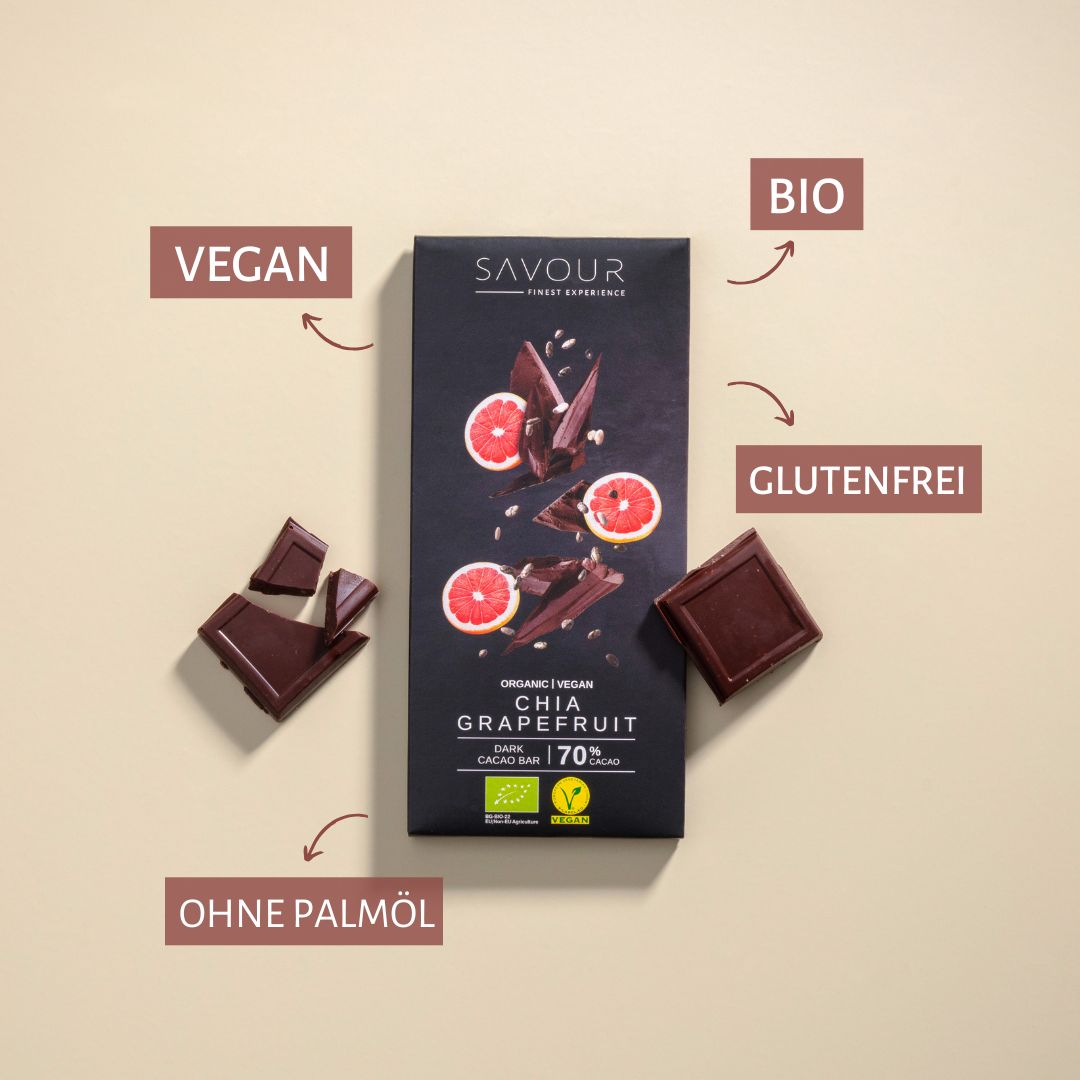 Dark Chcocolate with Chia & Grapefruit (bio)