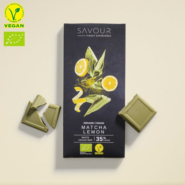White Cacao Bar with Matcha & Lemon (bio)