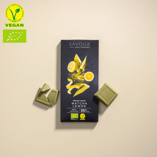 White Cacao Bar with Matcha & Lemon (bio)